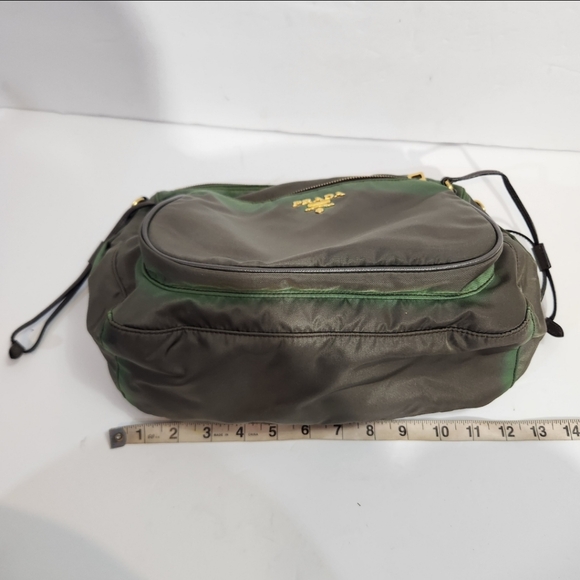 Prada Authentic nylon crossbody messenger bag ombre style green army green - Picture 14 of 16